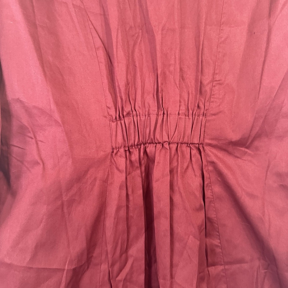 Harshman Vespera Dress Burgundy Black Size Small 100% Cotton NWT Pockets - Picture 9 of 16